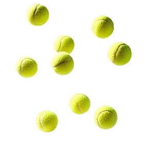 Tennis balls floating